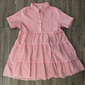 Umgee Pink and White Striped Button-Front Top